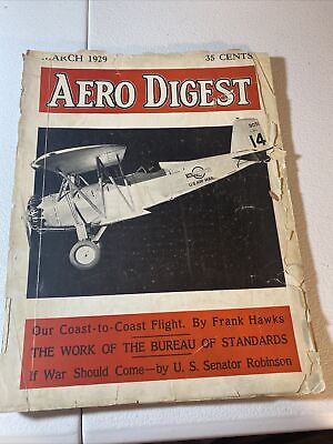 #ad 1929 March Magazine Aero Digest Airplanes $15.00