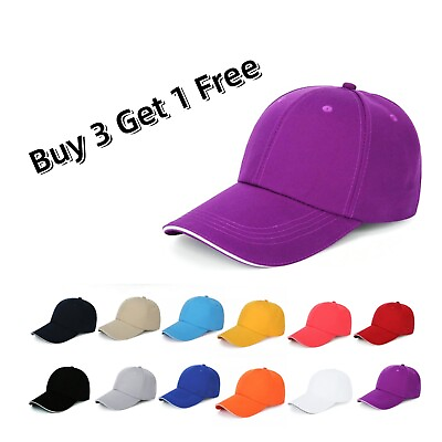 #ad Plain Baseball Cap for Menamp;Women Strapback Closure Adjustable Hat Polo Style US $5.98