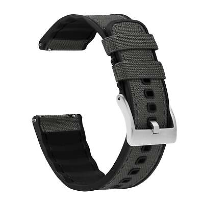 #ad Omega Moonswatch Cordrua Fabric Silicone Hybrid Smoke Grey Watch Band Watch Band $42.99
