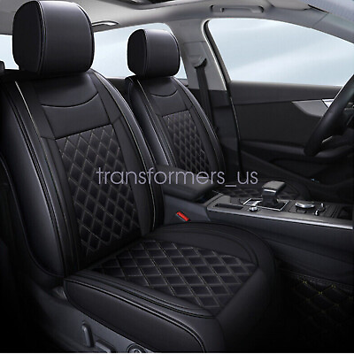 #ad For Hyundai Elantra Car Seat Cover PU Leather Front Rear Cushion Full Set 5Pcs $94.19