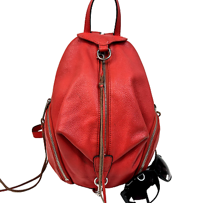 #ad #REBECCA MINKOFF Julian Backpack Vermilion Pebbled Leather Medium $85.00