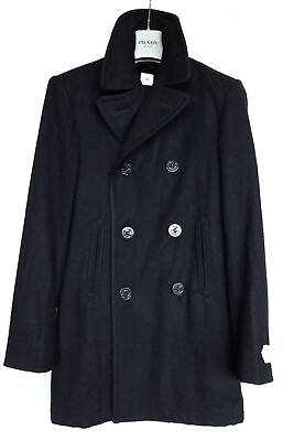 #ad Authentic US Navy DSCP Quarterdeck Pea Coat Overcoat Men#x27;s SZ 42XL Black Wool $150.00