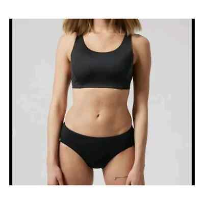 #ad Athleta Black Malibu Bikini Swim Top NWT Small D DD #981244 $25.00