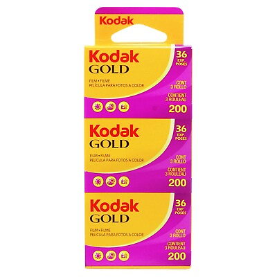 #ad KODAK Gold 200 ISO 35mm Color Negative Film 3 Pack 36 Exposures per Roll $32.95
