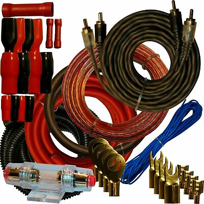 #ad 4 Gauge Amplfier Power Kit for Amp Install Wiring Complete RCA Cable RED 2800W $23.47