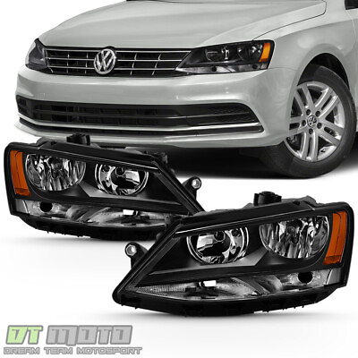 #ad Black 2011 2018 Volkswagen VW Jetta Headlights Headlamps Replacement LeftRight $98.99