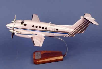 #ad Beechcraft B200 Super King Air Desk Display Private Wood Model 1 24 AV Airplane $348.50