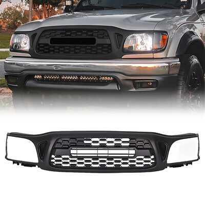 #ad Fit For 2001 2002 2003 2004 Toyota Tacoma Black Bumper Grille Front Upper Grill $179.00