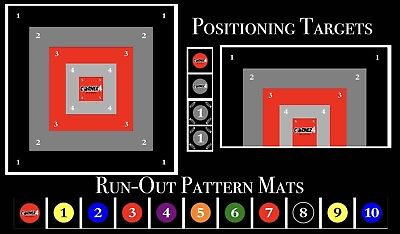 #ad Billiards Cue Positioning Targets w Run Out Pattern Mats $45.00