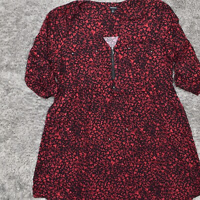 #ad Torrid Women#x27;s Size 2 Fit amp; Flare Dress Red Knee Length Casual Rayon $18.70