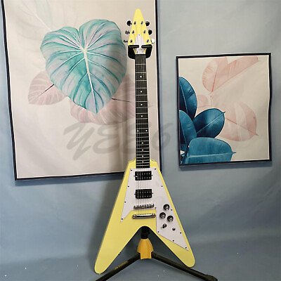 #ad Flying V Shape Electric Guitar HH Pickups Mahogany Body Chrome Part Fast Ship $255.00